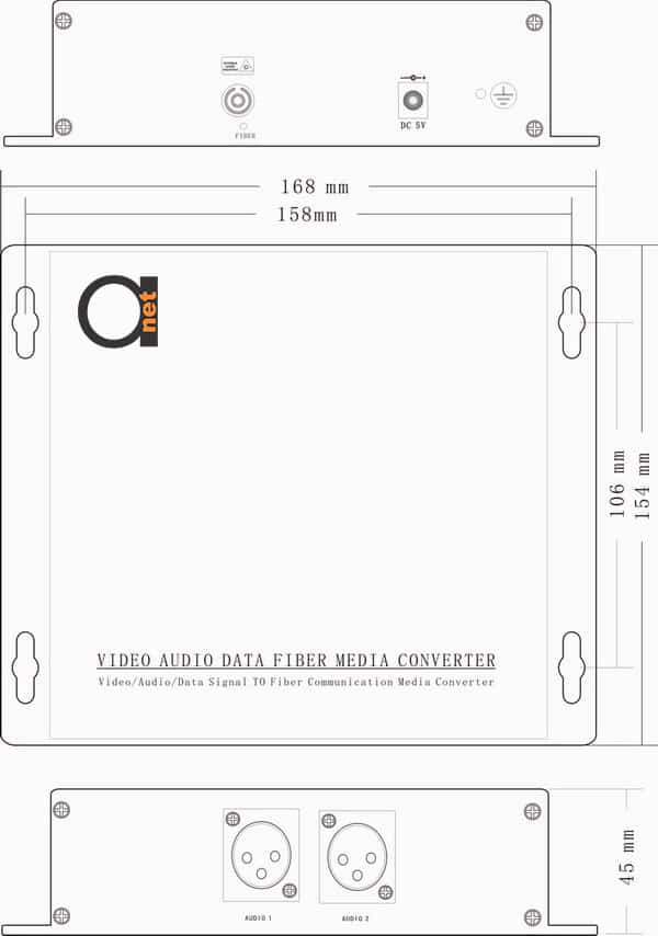 22 Balanced XLR audio port over fiber converter extender 2